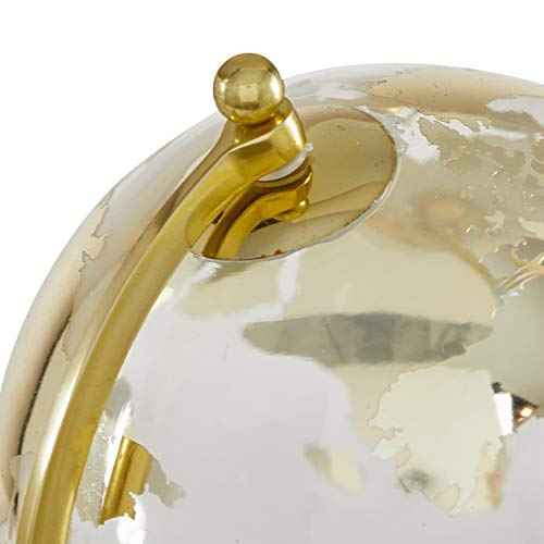 Deco 79 Marble Globe with Marble Base and Tiered Base, 8" x 8" x 13", Gold