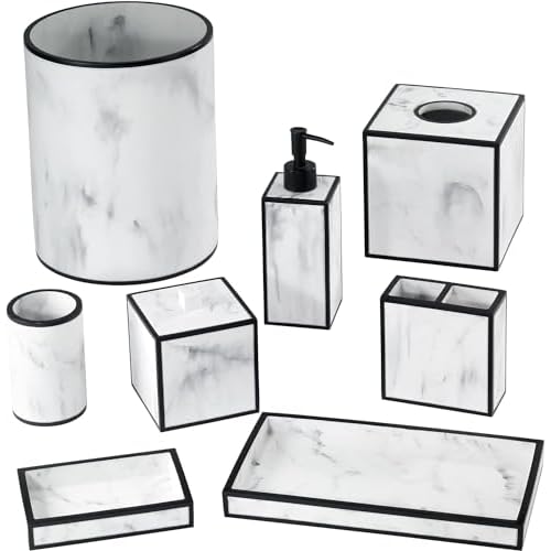 Avanti Linens - Waste Basket, Decorative Trash Can, Modern Inspired Bathroom Decor (Jasper Collection)