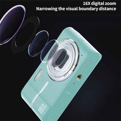 2000's Aesthetic Digital Camera, HD 1080p Portable Small Cameras, 16x Zoom Anti Shake, 2.4 Inch LCD Screen, Autofocus for Teens Adult Beginner