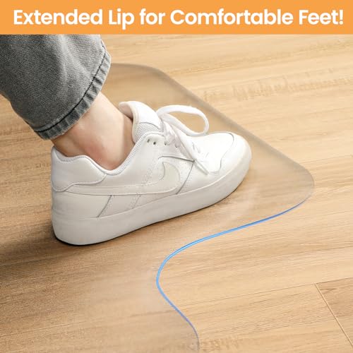 Yecaye Desk Chair Mat for Hardwood Floor, Office PVC Computer Chair Mat, Floor Protector for Rolling Chairs (Transparent, 48" x 60")