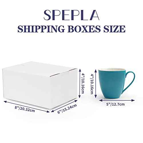 40 Pack Small Shipping Boxes 8x6x4 Inches, White Corrugated Cardboard Mailing Box for Shipping, Packing, Business