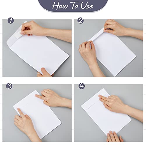 Fuutreo 500 Count White Self-Adhesive Envelopes 6 x 9 Inches for Mailing