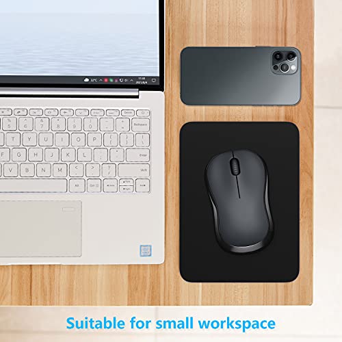 Dapesuom Jet Black 8x6 Inch Thick Rubber Mouse Pad - Non-Slip & Washable