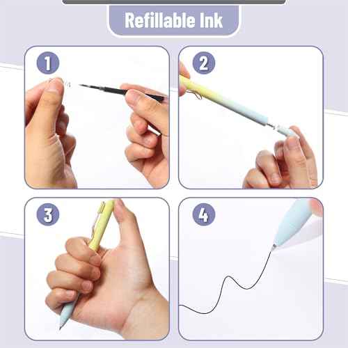 Mr. Pen- Retractable Gel Pens, 12 Pack, Black Ink Gel Pens Fine Point 0.5mm, Gradient Barrel, Fast Dry, Retractable Pens, Gel Ink Pens, Aesthetic Pens for Journaling Fine Tip Pens