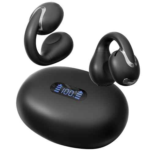 AI Language Translation Earbuds Real Time, IAMJOY Language Translator Earbuds Open Ear Clip-On Design, 163 Language & Accents Two-Way Translator Device with APP for Travel Learning Business, Black