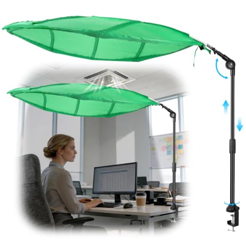 DIYZIXO 51-Inch Adjustable Desk Shade: Leaf Pattern Light Blocker with 360° Clamp