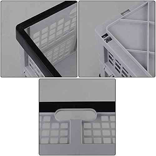 34 L Foldable Plastic Collapsible Crate, Stackable Storage Crate, 3 Packs