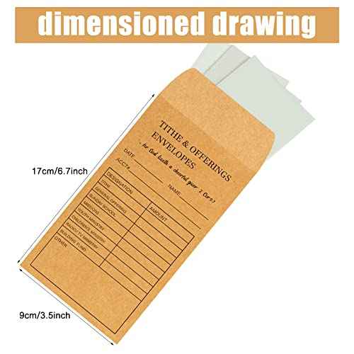 Church Supplies Tithe and Offering Envelope Kraft Offering Tithe Envelopes for Religious Church (500 Pieces)