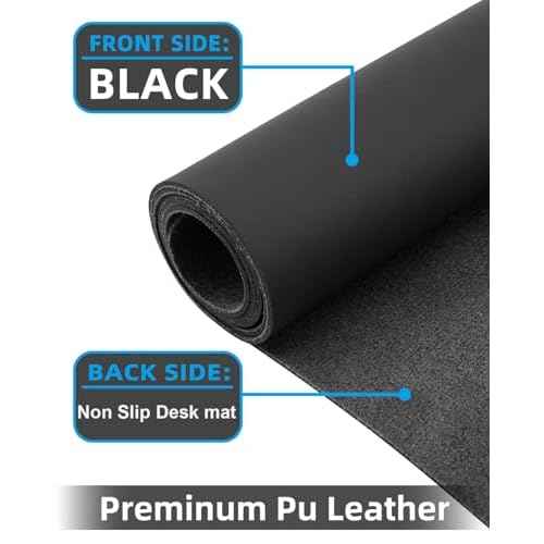 Desk mat Large, Leather Desk Pad Protector,Office Desk Mat,Mouse Pad, Non-Slip Desk Blotter, Laptop Desk Pad, Waterproof Desk Writing Pad for Office&Home (Black, 55" x 24")