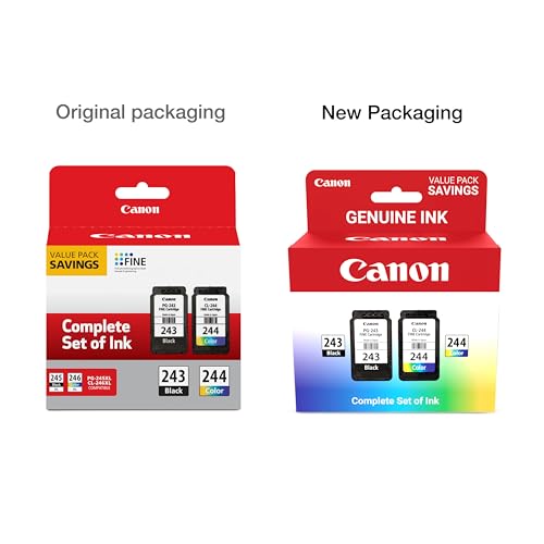 Canon PG-243 / CL-244 Ink Value Pack Black & Color 2 Cartridges for Home & Office