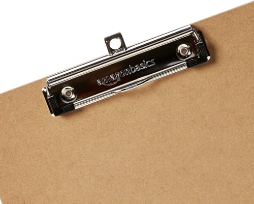 6-Pack Letter Size Office Clipboard - Brown Hardboard with Steel Clip