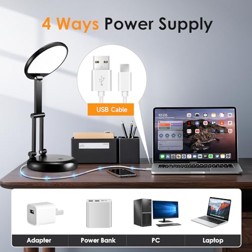One Fire Black Cordless Rechargeable LED Desk Lamp 3600mAh Battery Operated