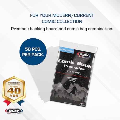 BCW Current Comic Boards and Bags Combo | 100 Polypropylene Comic Bags & Backer Boards | Acid-Free Archival Quality | Crystal Clear | Preserves Collectible Comics | Fits Standard Comic Storage Boxes