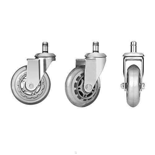 Kaleurrier Heavy Duty Caster Wheels,Premium Polyurethane Chair Wheels for Office Chairs,Rolling Stools,or Drafting Chairs,Universal Roller Skate Smooth Rolling Floor Protective Casters(Set of 5)
