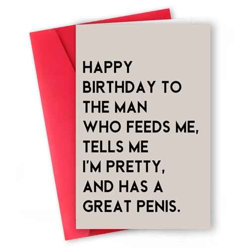 Funny Birthday Card Gift for Men Husband Boyfriend Him,Cheeky and Romantic Bday Card
