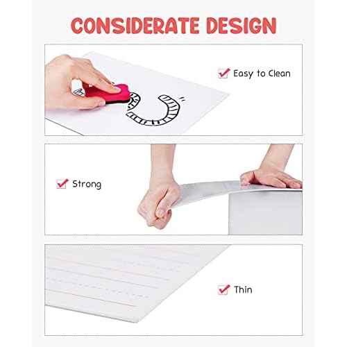 GAMENOTE White Board Dry Erase, Small Magnetic Lined White Board Set, Double Sided Magnet Ruled Lap Boards Whiteboard for Kids and Student Learning Homeschool Classroom, 9x12 Inches (Pack of 6)