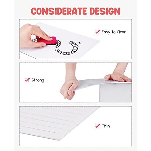GAMENOTE White Board Dry Erase, Small Magnetic Lined White Board Set, Double Sided Magnet Ruled Lap Boards Whiteboard for Kids and Student Learning, 9x12 Inches (Pack of 12)