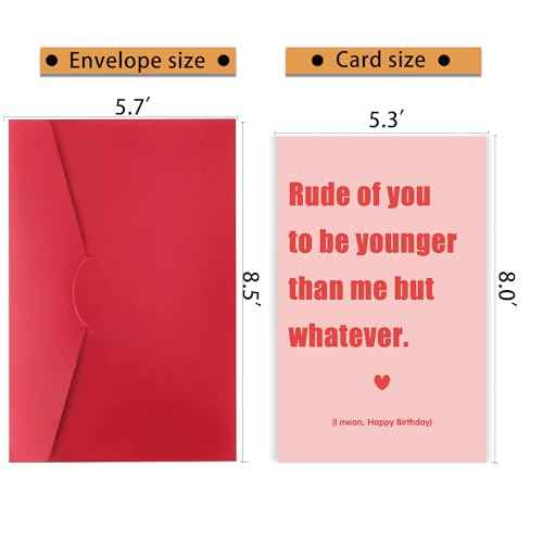 Funny Birthday Card & Gifts for Friend Sister Bestie, Humorous Birthday Card for Husband Wife, Cute Birthday Card for Men Women, Younger Than Me But Whatever