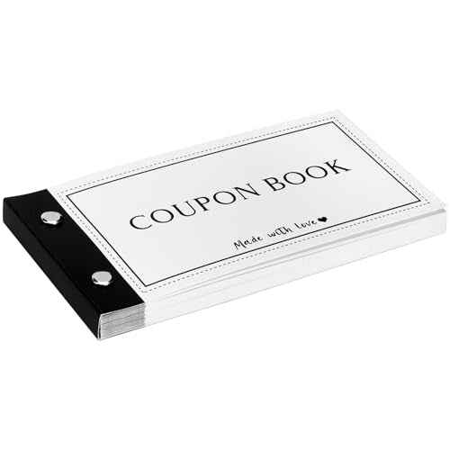 Personalized Coupon Book, 30 Blank Voucher Cards Booklet for All Occasions, Mothers Day Gifts for Mom, Unique Birthday Gifts for Boyfriend Wife Husband Girlfriend Best Friend