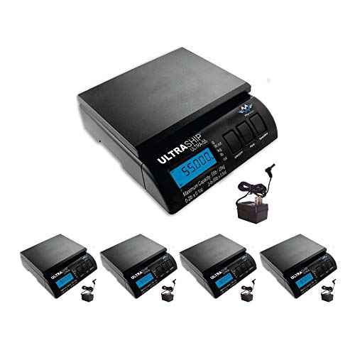 My Weigh UltraShip 55lb. Digital Scale Pro Savings for Pizzeria, Restaurant, Bakery, or Shipping Usage Battery or AC Operated 4-Pack