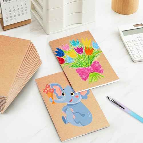 72 Pack A5 Kraft Notebooks Bulk, Lined Paper Journaling Notebooks, 8.3x5.5in 60 Pages Composition Notebook Travel Journal Set for Work, School, Students,Kids, Gift, Office, Back to school Supplies