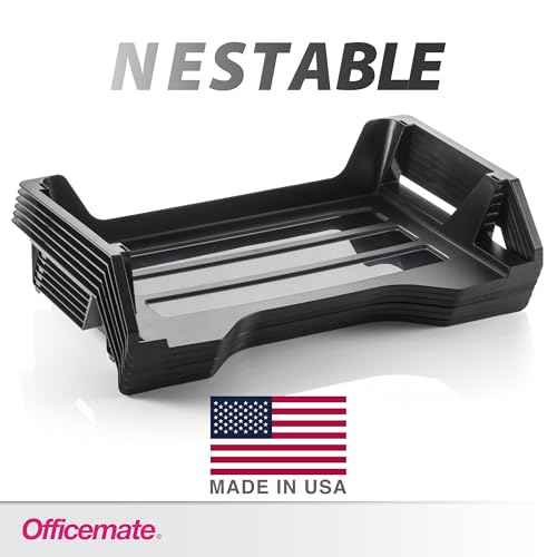 Officemate Recycled Desk Tray, Side Load, 15 1/8 x 8 7/8 x 15, Letter/A4, 6/PK (26212)