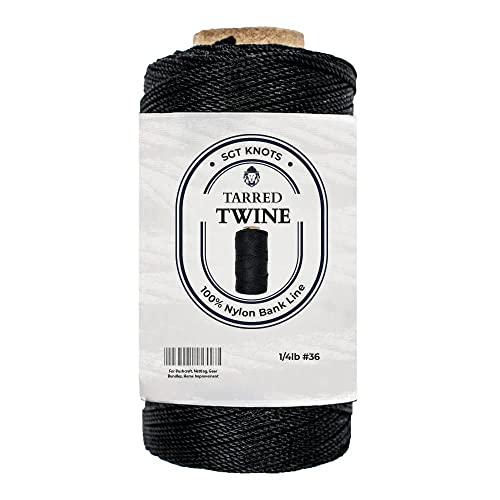 SGT KNOTS Tarred Twine #36 1/4 lb (120 ft) Black Bank Line - Nylon Utility Cord