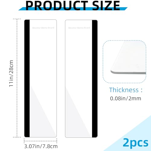 2 Pack Acrylic Monitor Memo Boards - Sticky Note Holders for Office Desk Organizer