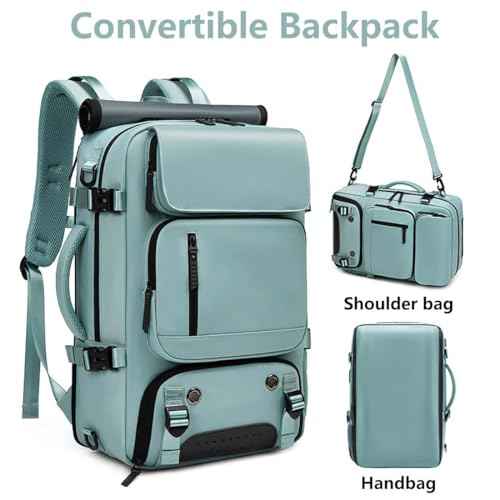 Travel Backpack for Women Men Carry On Backpack fits 16¡± Laptop Waterproof Convertible Backpack with Shoe Compartment (Black)