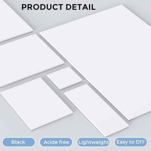 CREGEAR CreGear Foam Board 16 x 20 x 3/16", 15 Pack White Poster Board Lightweight Signboard Foamboard for Crafts, Framing, Art, Display, Presentation
