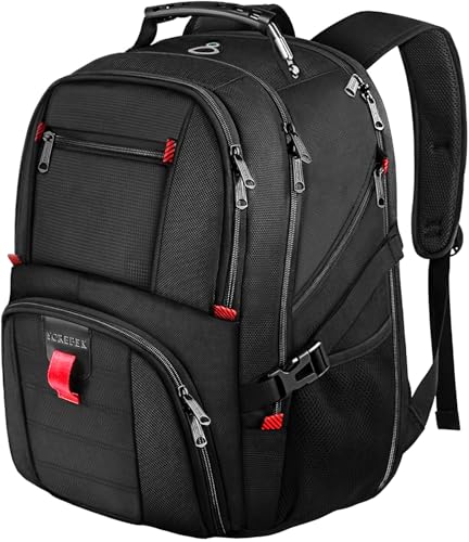 YOREPEK 17 Inch Large Laptop Backpack for Men, Heavy Duty Travel Bag, Black