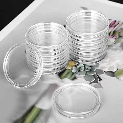 Silver Dollar Coin Case Holder for Collectors 40.6mm Silver Bar Plastic Round Coin Capsules Covers with Storage Organizer Box for Silver Bar Coin Collection Supplies (300)