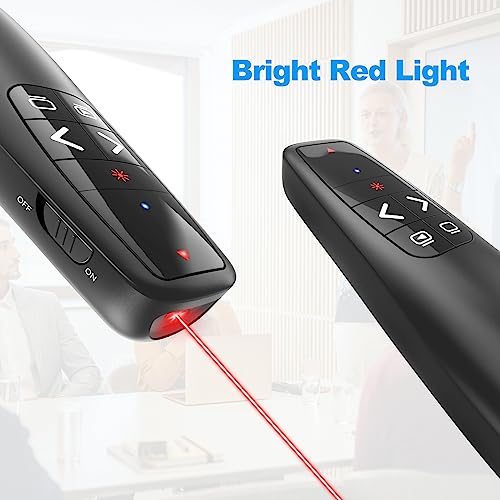 Wireless Presentation Clicker Remote for PowerPoint with Red Laser Pointer
