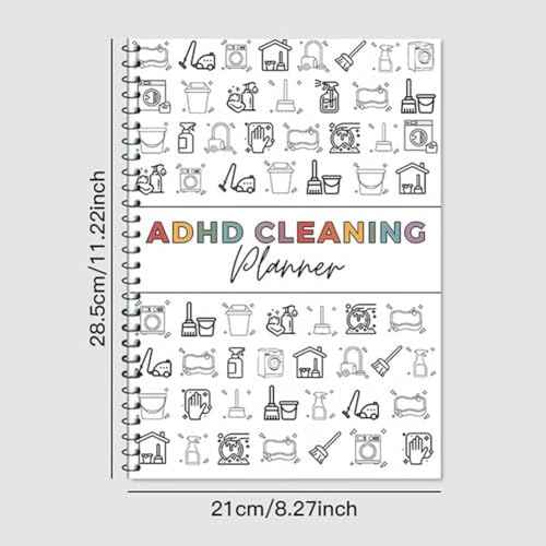 ADHD Cleaning Planner for Adults - Undated Daily Weekly Monthly Schedule & Checklist - Household Chores Organizer Journal