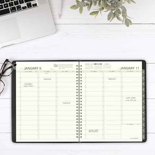 AT-A-GLANCE 2026 Appointment Book Planner, Weekly & Monthly, 7" x 8-3/4", Medium, Quarter-Hourly, Recycled, Black (70951G0526)