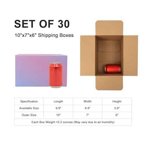 10x7x6 Medium Shipping Boxes, 30 Pack Purple Cardboard Mailer Box, Gift Boxes for Packaging Small Business