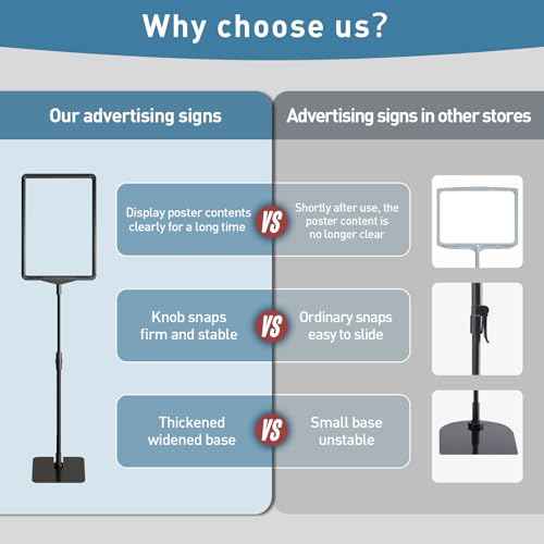 Sign Holder Stand 8.5 x 11,Sign Stand for Display,Adjustable Sign Holders For Table Top,Suitable for indoor use