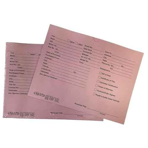 A Plus Paper Printed Vehicle Dealer Envelopes 9x12 Deal Jackets (100 Shrink Wrapped) (Pink))