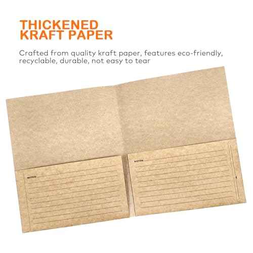 Durable Heavy-Duty Multi-Purpose Kraft Paper Record Folders - Two-Pocket, Preprinted to Track Job Progress, Classification, and Storage (9.4" x 11.5", Pack of 25)