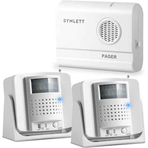 Bed Alarm Caregiver Pager with 2 Wireless Motion Sensors Alarm Indoor Fall Prevention for Elderly Monitoring Seniors Dementia Patients Seniors Home Door Chime