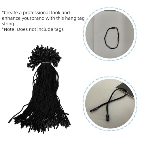 SATONBEYI Cotton Hang Tag Strings 7.5in 200P Black 1.5mm Locking Fasteners