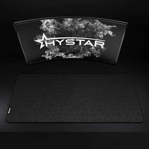 Hystar¢ç Extended Gaming Mouse Pad | XXL 36" x 16" | 5mm Thick, Waterproof Surface, Smooth Polyester Fabric, and Natural Rubber Base | Poly (Black)
