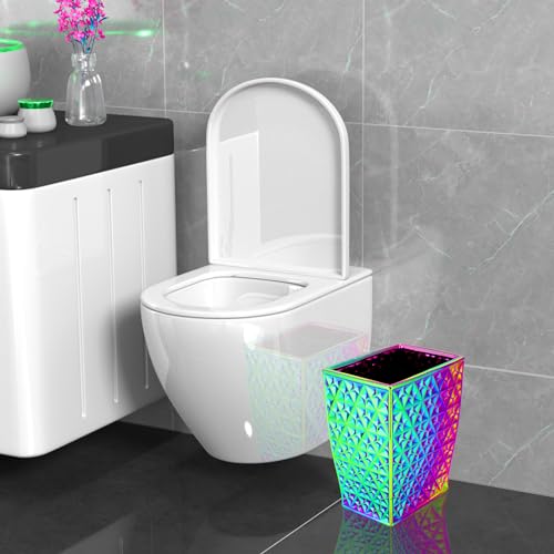 Colorful Bathroom Trash Can Small Wastebasket, Garbage Container Bin for Bathroom, Bedroom, Kitchen, Home Office, and Kids Room, Holds Waste, Recycling - Ceramic