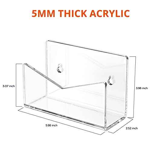 Richboom Acrylic Mail Holder, Envelope Holder for Desk Countertop Letter Holder for Home Office School (1 Section Clear)