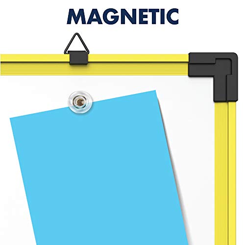 Quartet Dry Erase Whiteboard, Magnetic White Board, 18" x 24", Plastic Frame, Industrial Yellow (724120)