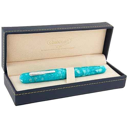 Conklin All American Fountain Pen in Turquoise Serenity ? Stub Nib, Artistic Design & Superior Craftsmanship ? Ideal Gift for Calligraphers & Pen Collectors