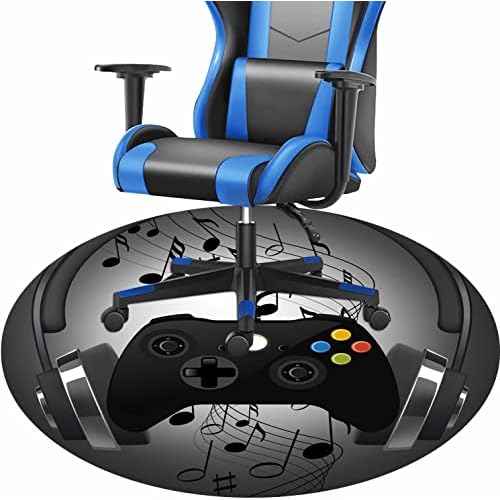Gaming Chair Mat for Hardwood Floor Non-Slip Round Office Chair Mat for Computer Chair Carpet for Office Gaming Room (Round 47", Black)