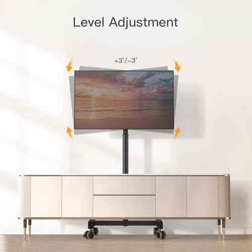 Perlegear Mobile TV Cart, Rolling TV Stand for 13-50 inch TVs with 30¡Æ Tilt Universal TV Cart for LED/LCD/OLED TV Height Adjustable Floor TV Stand Holds 44lbs Portable Monitor Stand Max VESA 200x200mm