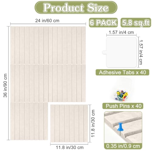 Oatmeal Square Felt Bulletin Board Pack 6 Large 36 x 24 Wall Cork Boards
