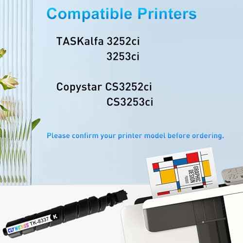 Compatible TK8337 Black Toner Cartridge Replacement for Kyocera TK-8337 TK8337K TK-8337K Works for Taskalfa 3252ci 3253ci CS3252ci CS3253ci Printer (Black, 1-Pack)